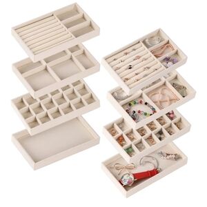 Set of 8 Stackable Jewelry Organizer Trays